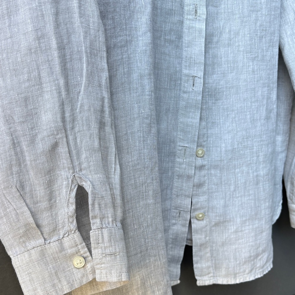 J. Jill Light Gray Linen Shirt - Picture 5 of 7